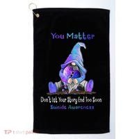 You Matter Suicide Prevention Teal Purple Awareness Heart Gift Golf Towel thumb 0