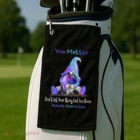 You Matter Suicide Prevention Teal Purple Awareness Heart Gift Golf Towel thumb 2