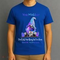 You Matter Suicide Prevention Teal Purple Awareness Heart Gift T-Shirt thumb 3
