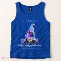 You Matter Suicide Prevention Teal Purple Awareness Heart Gift Tank Top thumb 2