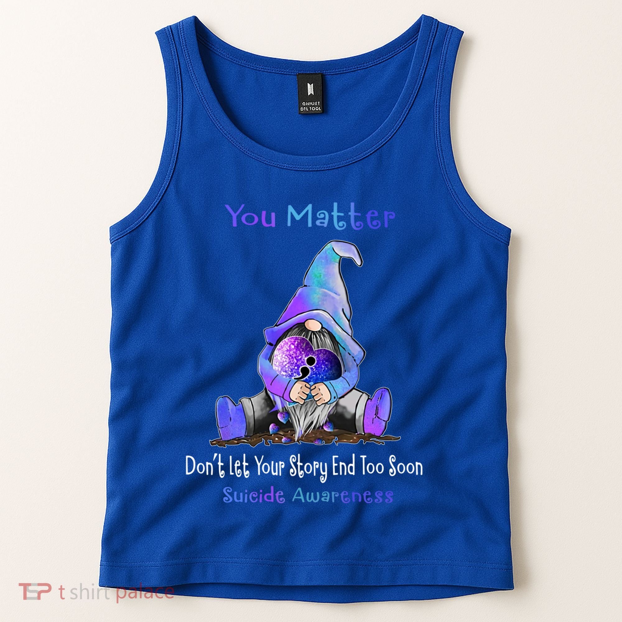 You Matter Suicide Prevention Teal Purple Awareness Heart Gift Tank Top