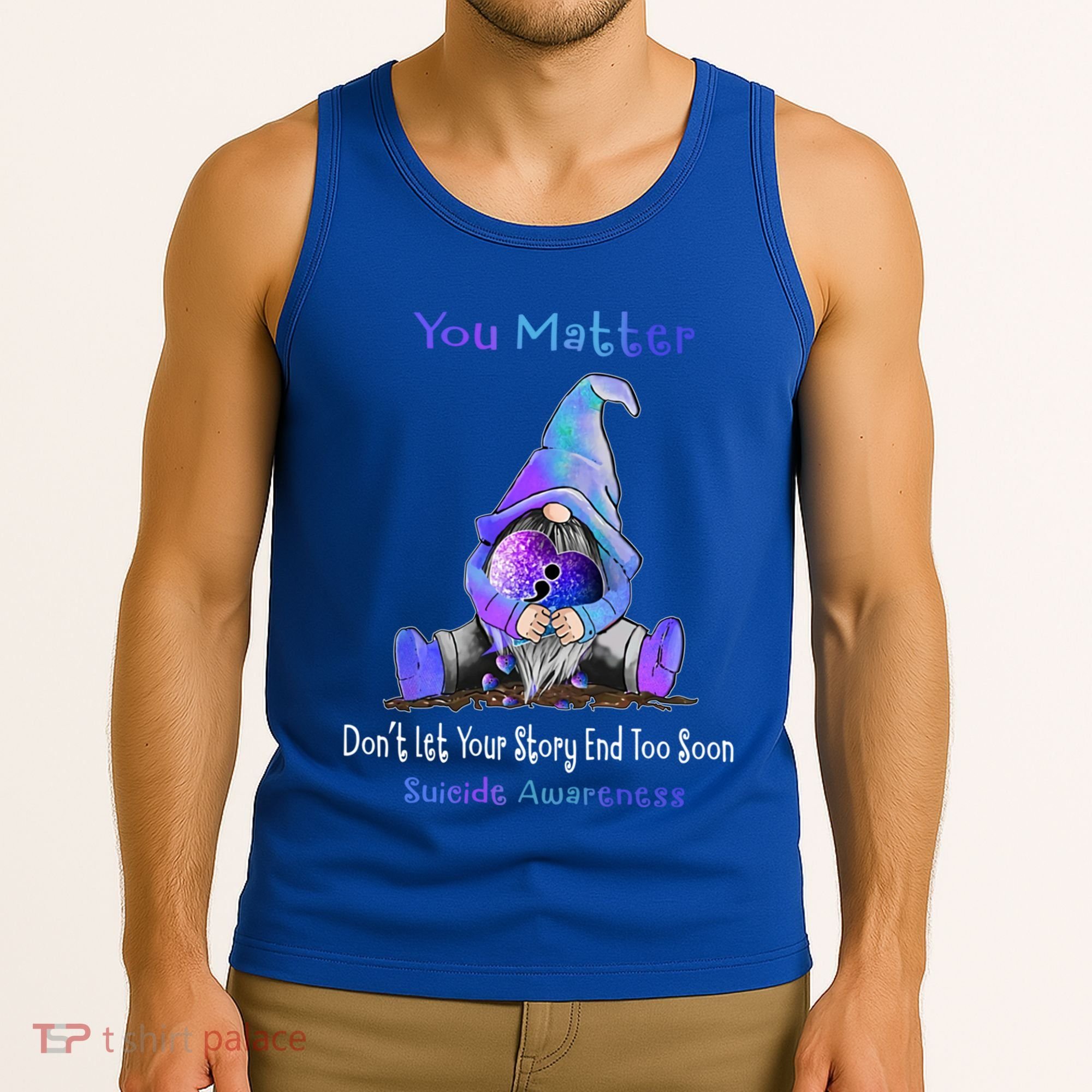 You Matter Suicide Prevention Teal Purple Awareness Heart Gift Tank Top