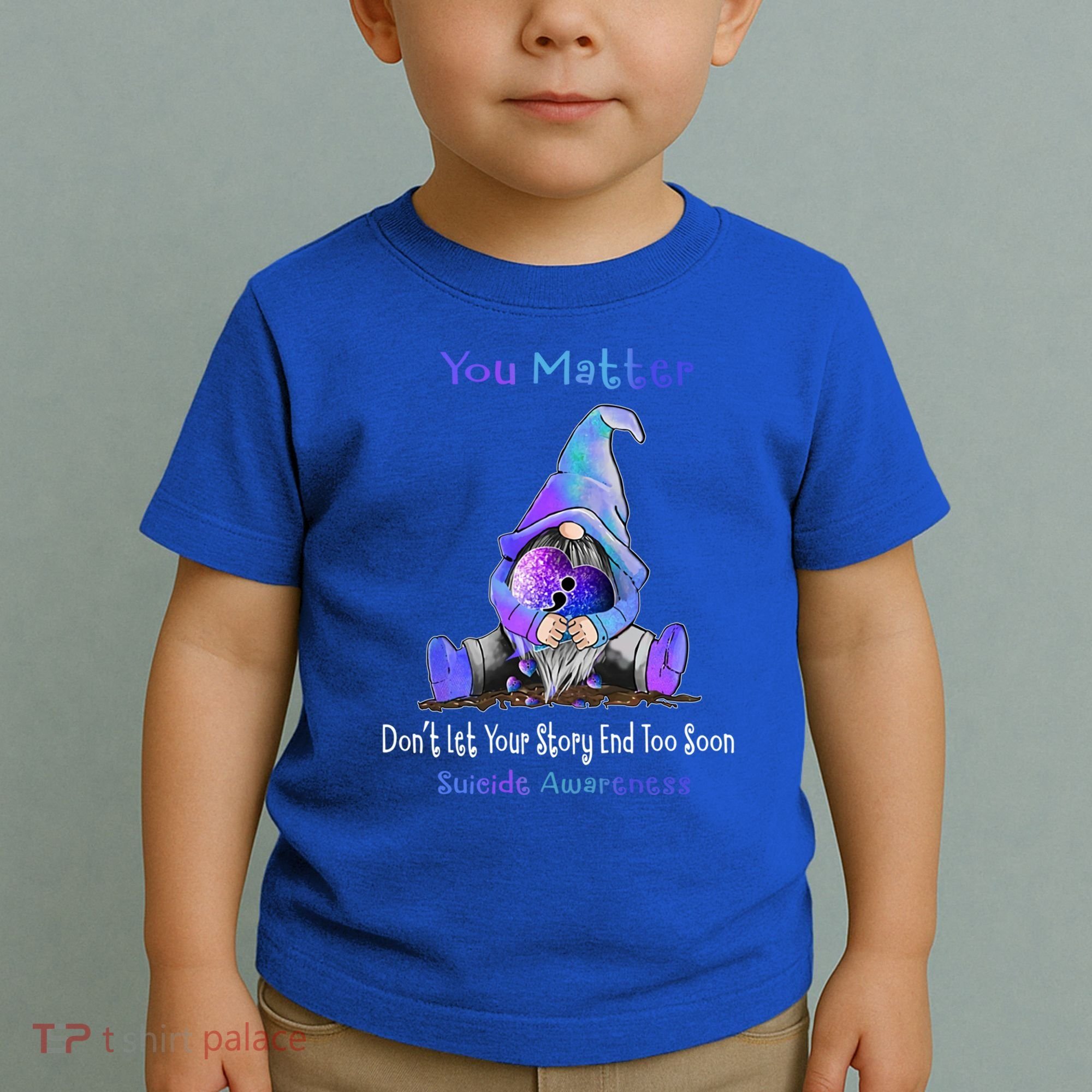 You Matter Suicide Prevention Teal Purple Awareness Heart Gift Toddler T-Shirt