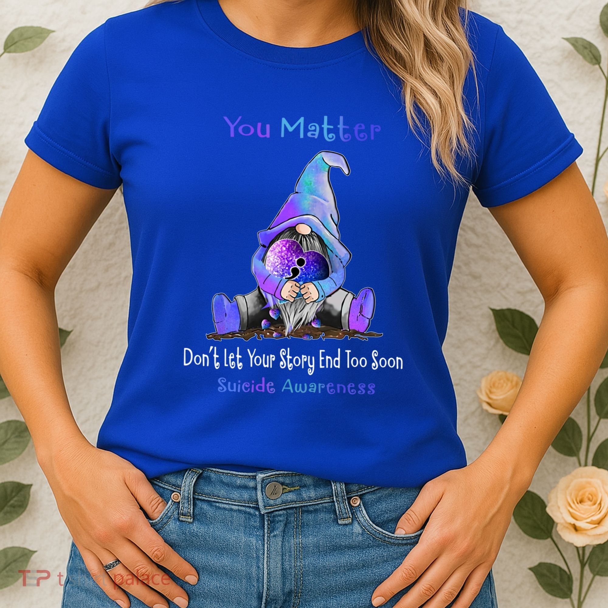 You Matter Suicide Prevention Teal Purple Awareness Heart Gift Women's T-Shirt