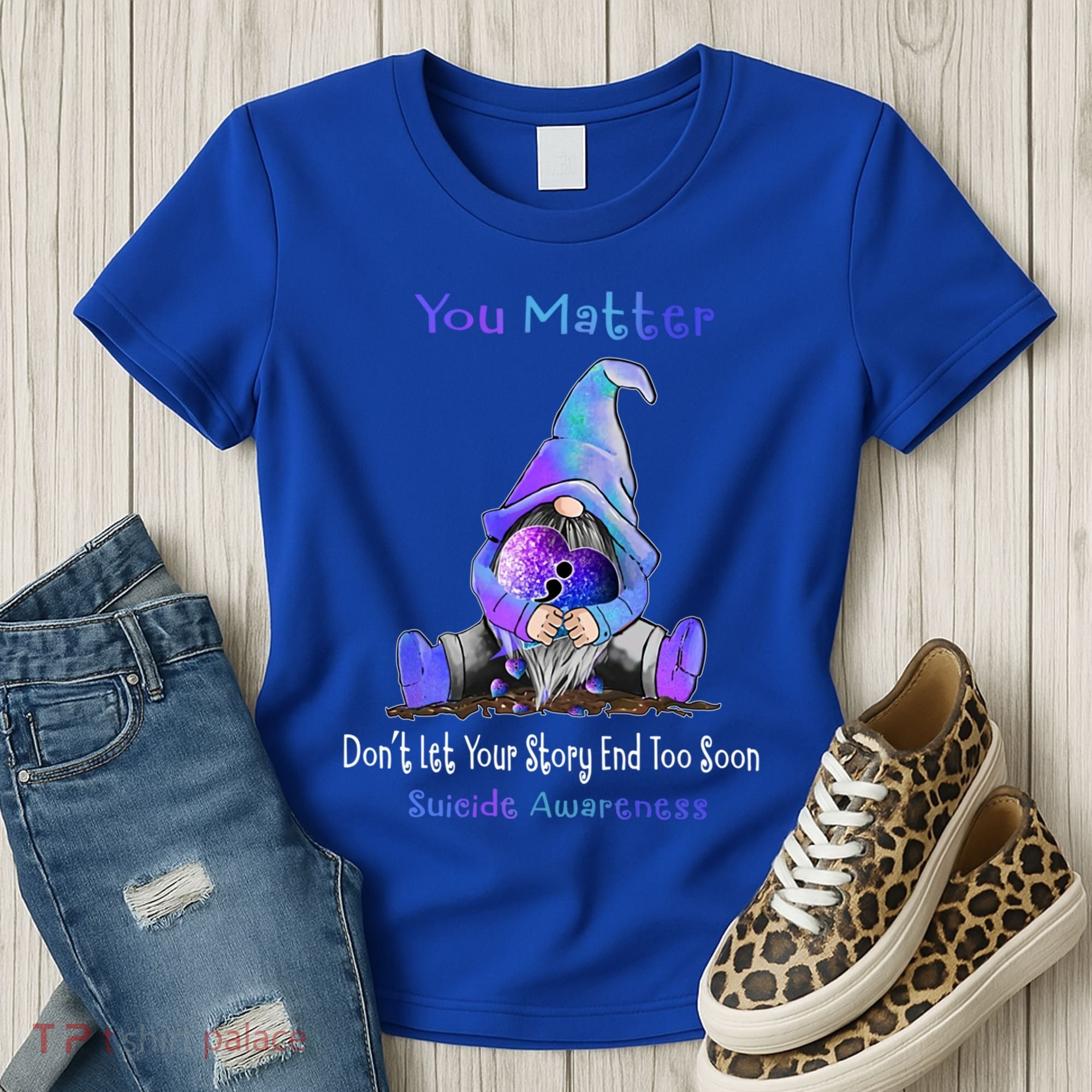 You Matter Suicide Prevention Teal Purple Awareness Heart Gift Women's T-Shirt