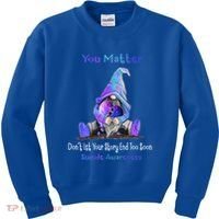 You Matter Suicide Prevention Teal Purple Awareness Heart Gift Kids Sweatshirt thumb 0