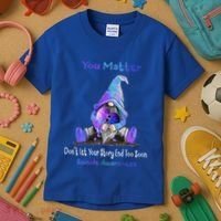 You Matter Suicide Prevention Teal Purple Awareness Heart Gift Kids T-Shirt thumb 3