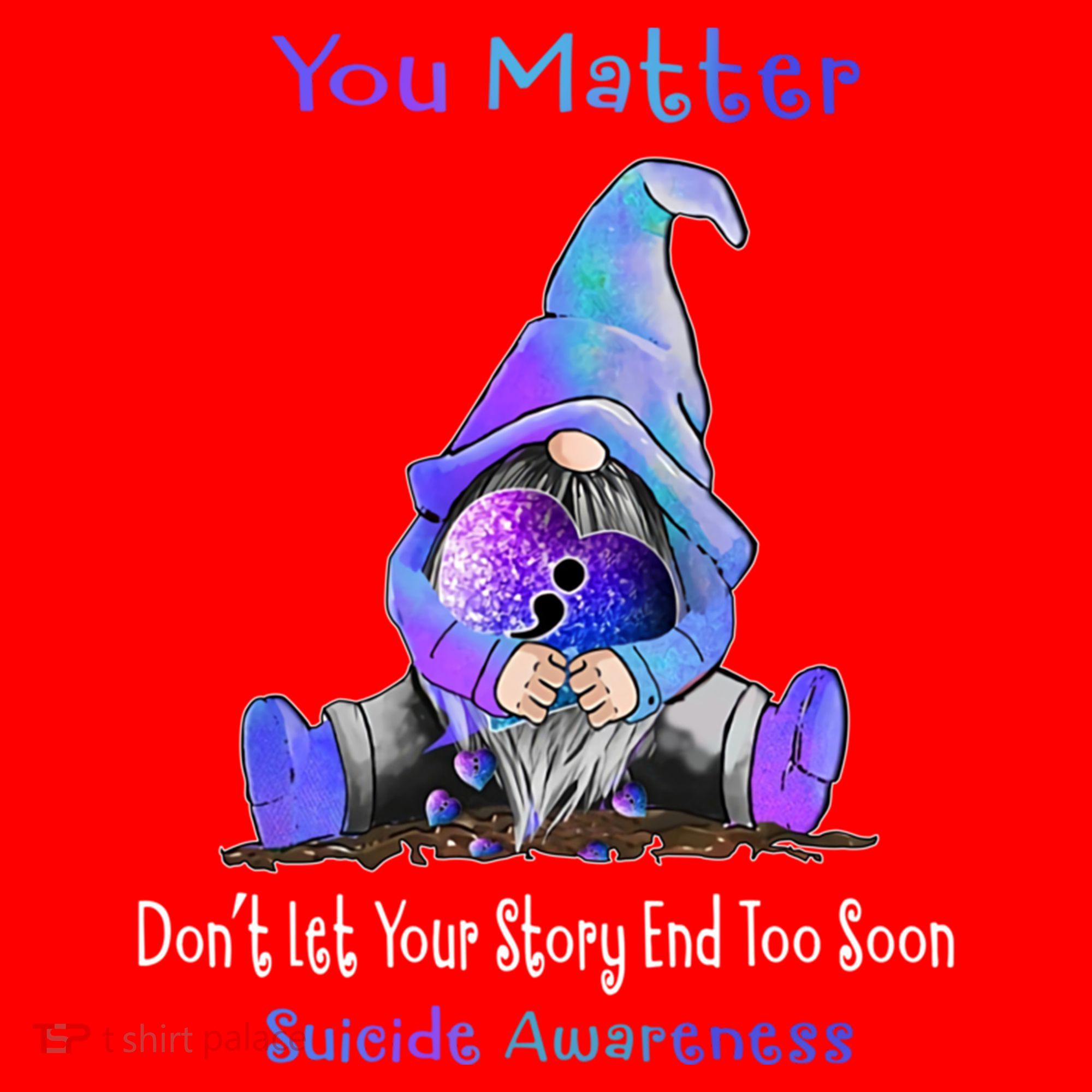 You Matter Suicide Prevention Teal Purple Awareness Heart Gift Santa Hat