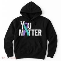 You Matter - Suicide Prevention Teal Purple Awareness Ribbon Hoodie thumb 0