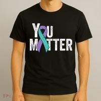 You Matter - Suicide Prevention Teal Purple Awareness Ribbon T-Shirt thumb 3