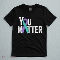 You Matter - Suicide Prevention Teal Purple Awareness Ribbon T-Shirt thumb 5