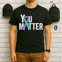 You Matter - Suicide Prevention Teal Purple Awareness Ribbon T-Shirt thumb 6