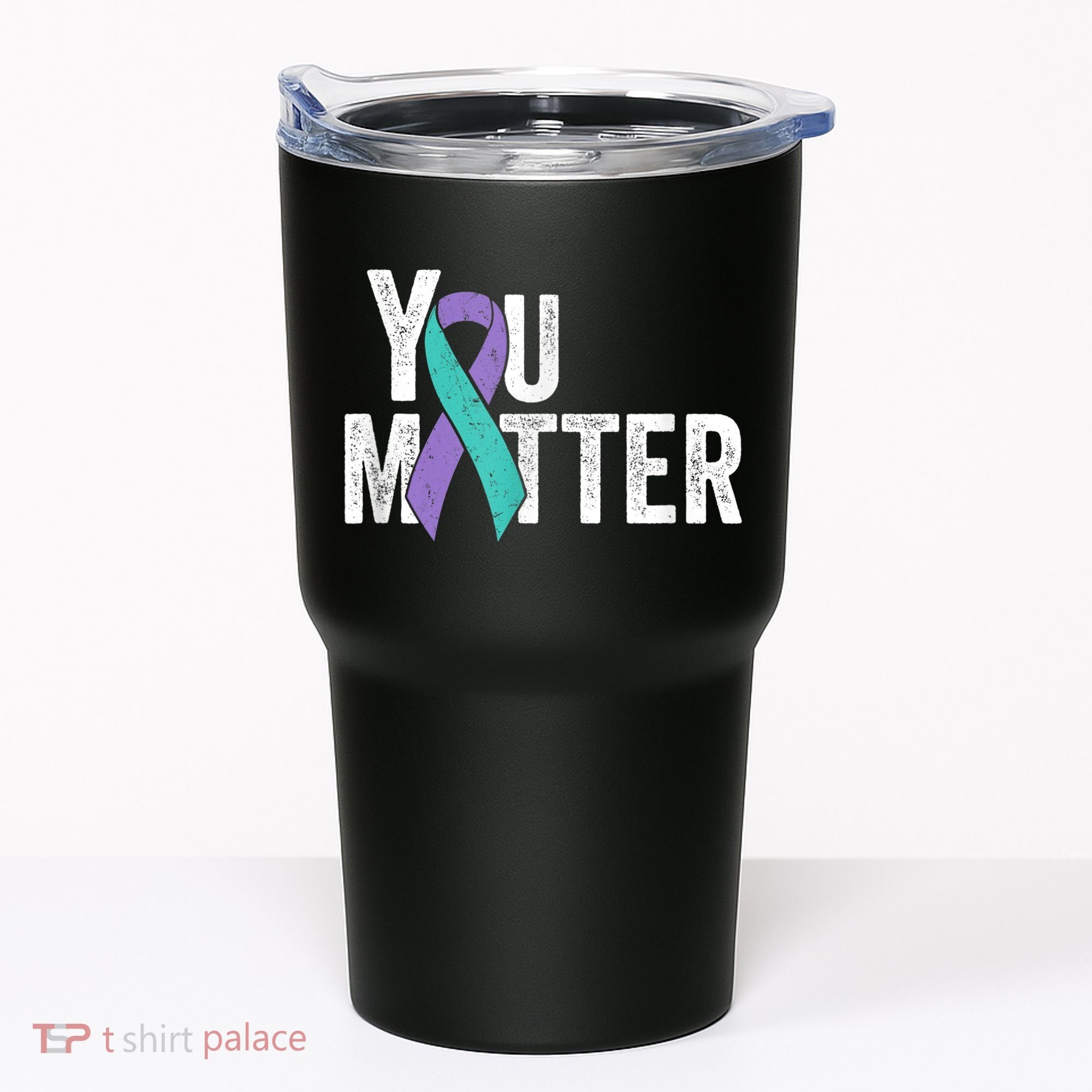 You Matter - Suicide Prevention Teal Purple Awareness Ribbon Tumbler