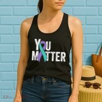 You Matter - Suicide Prevention Teal Purple Awareness Ribbon Women's Tank Top thumb 2