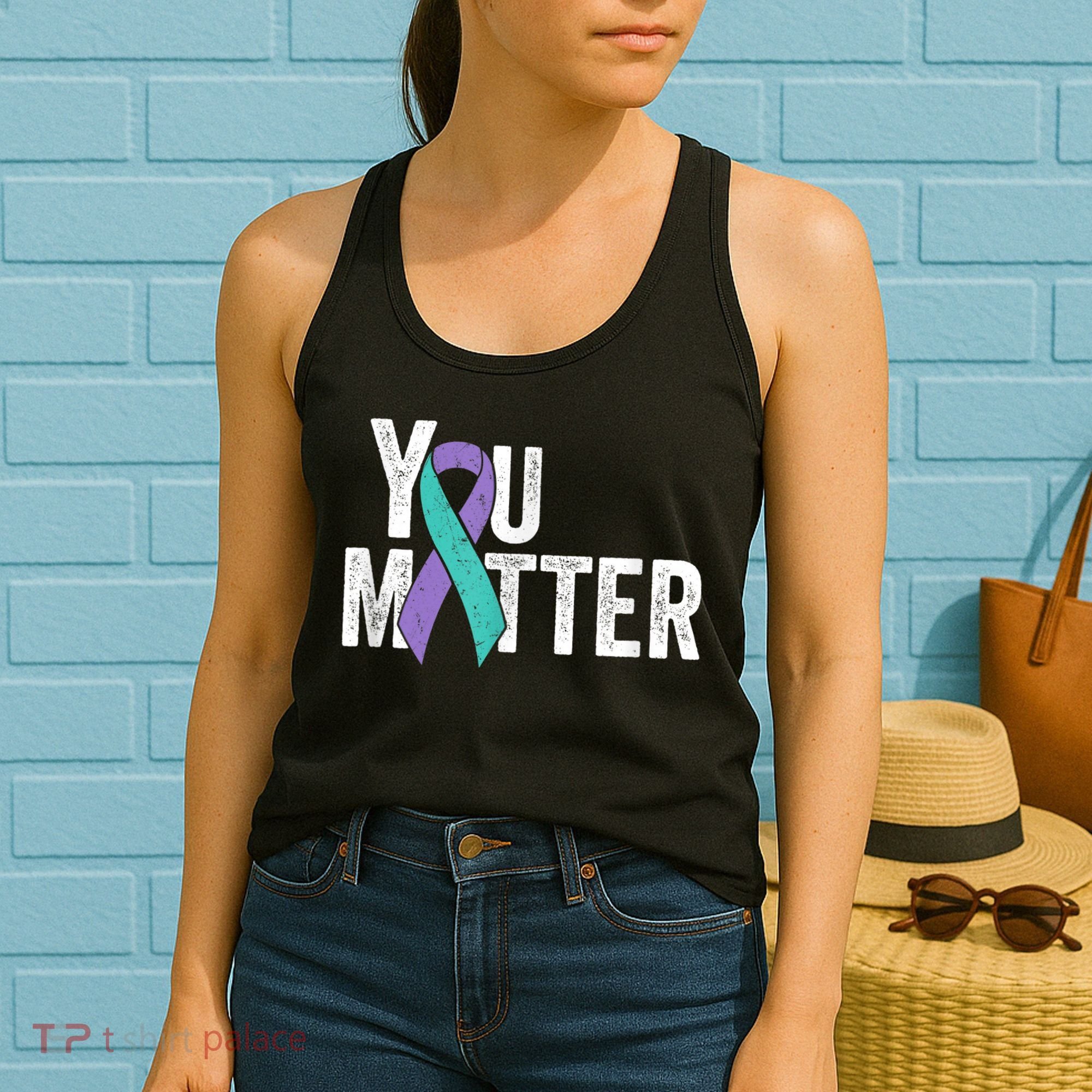 You Matter - Suicide Prevention Teal Purple Awareness Ribbon Women's Tank Top