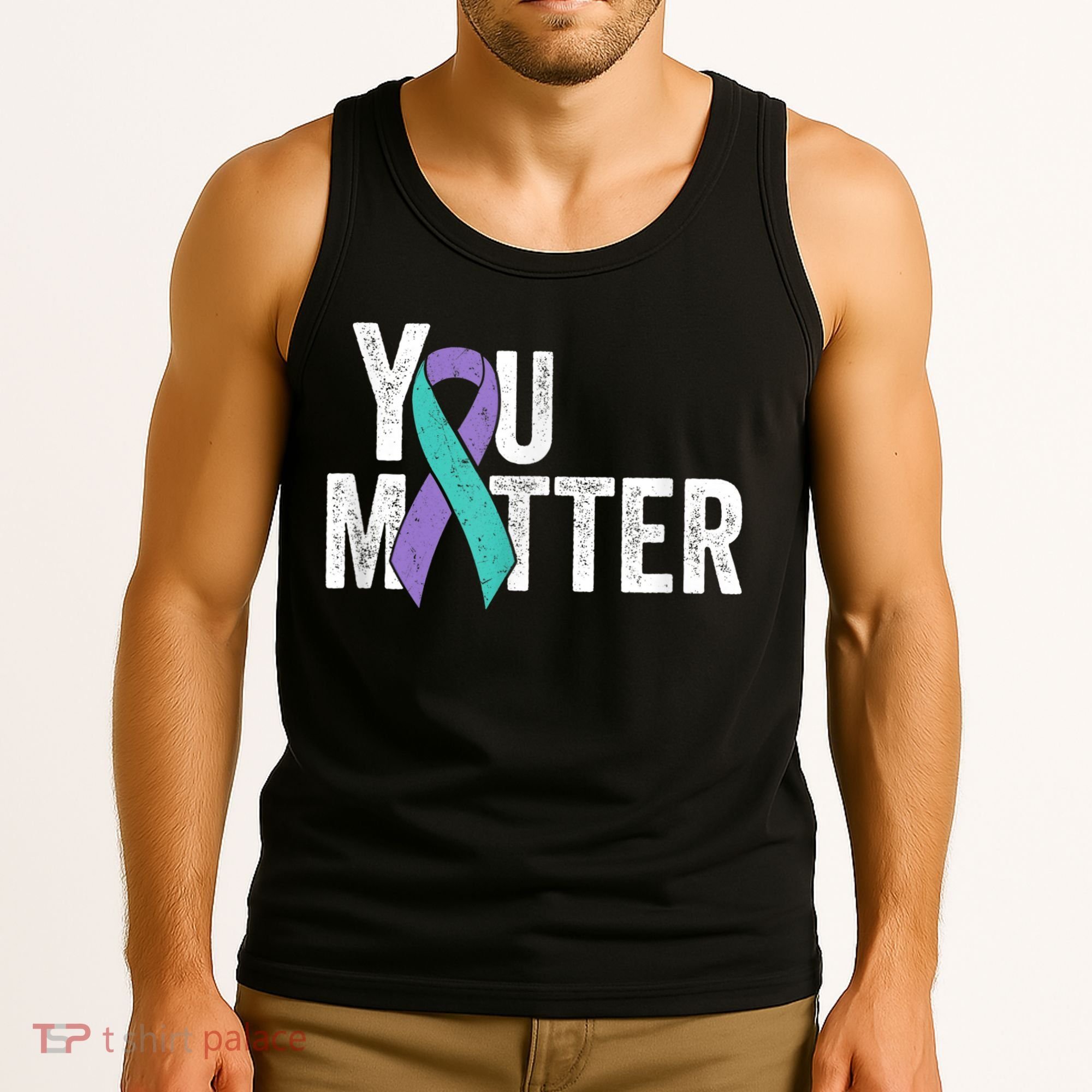 You Matter - Suicide Prevention Teal Purple Awareness Ribbon Tank Top