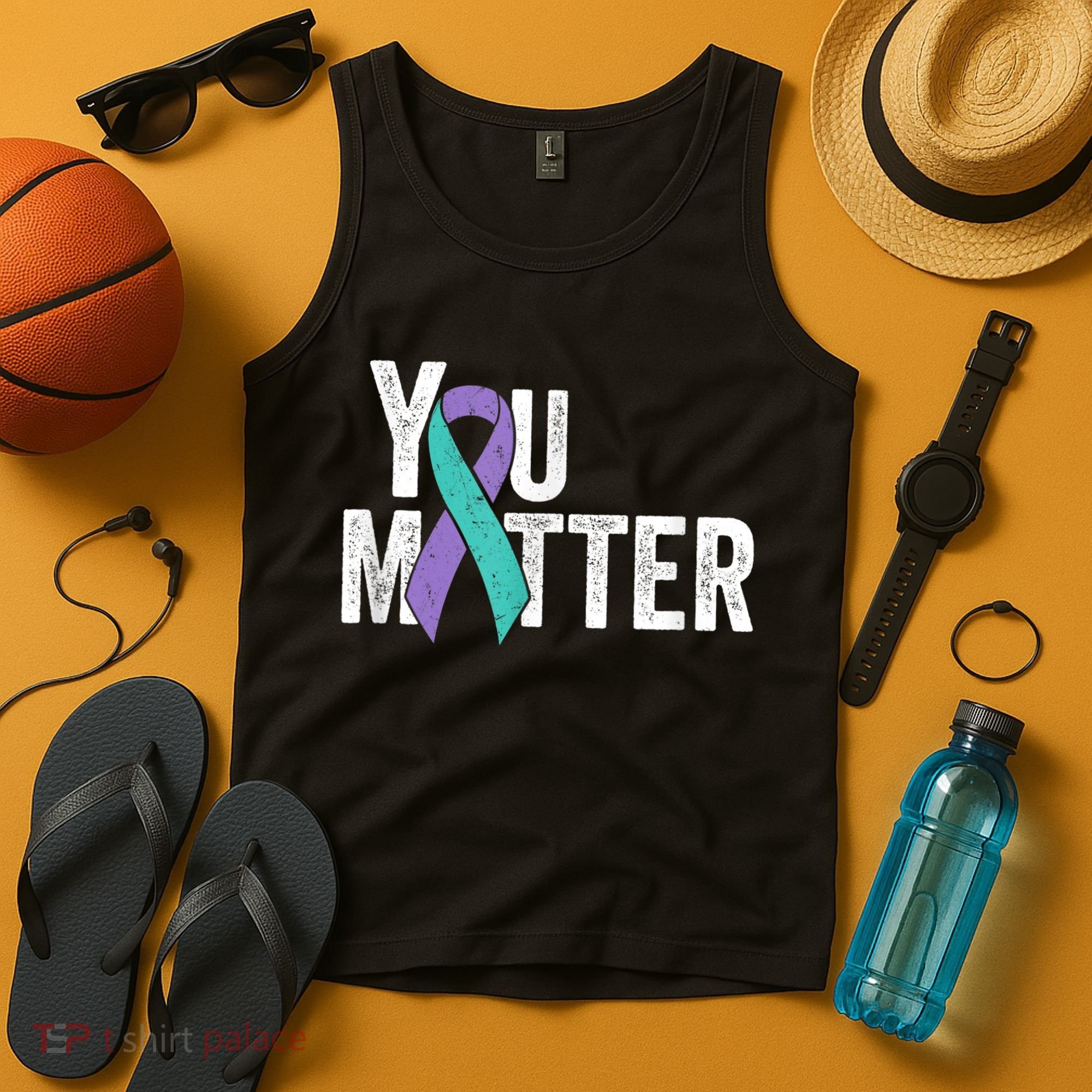 You Matter - Suicide Prevention Teal Purple Awareness Ribbon Tank Top