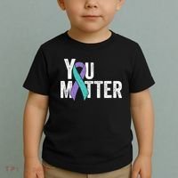 You Matter - Suicide Prevention Teal Purple Awareness Ribbon Toddler T-Shirt thumb 2