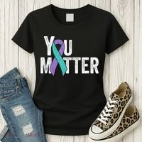 You Matter - Suicide Prevention Teal Purple Awareness Ribbon Women's T-Shirt thumb 3