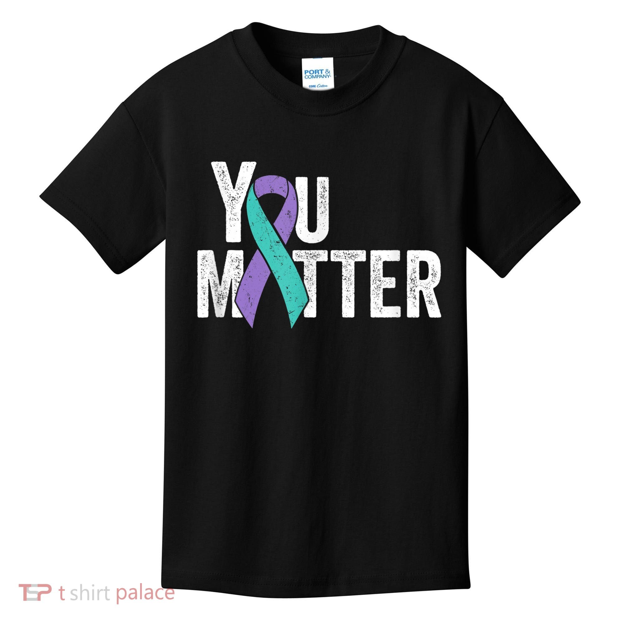 You Matter - Suicide Prevention Teal Purple Awareness Ribbon Kids T-Shirt