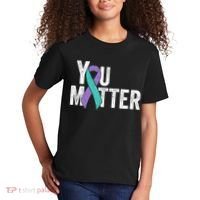 You Matter - Suicide Prevention Teal Purple Awareness Ribbon Kids T-Shirt thumb 2
