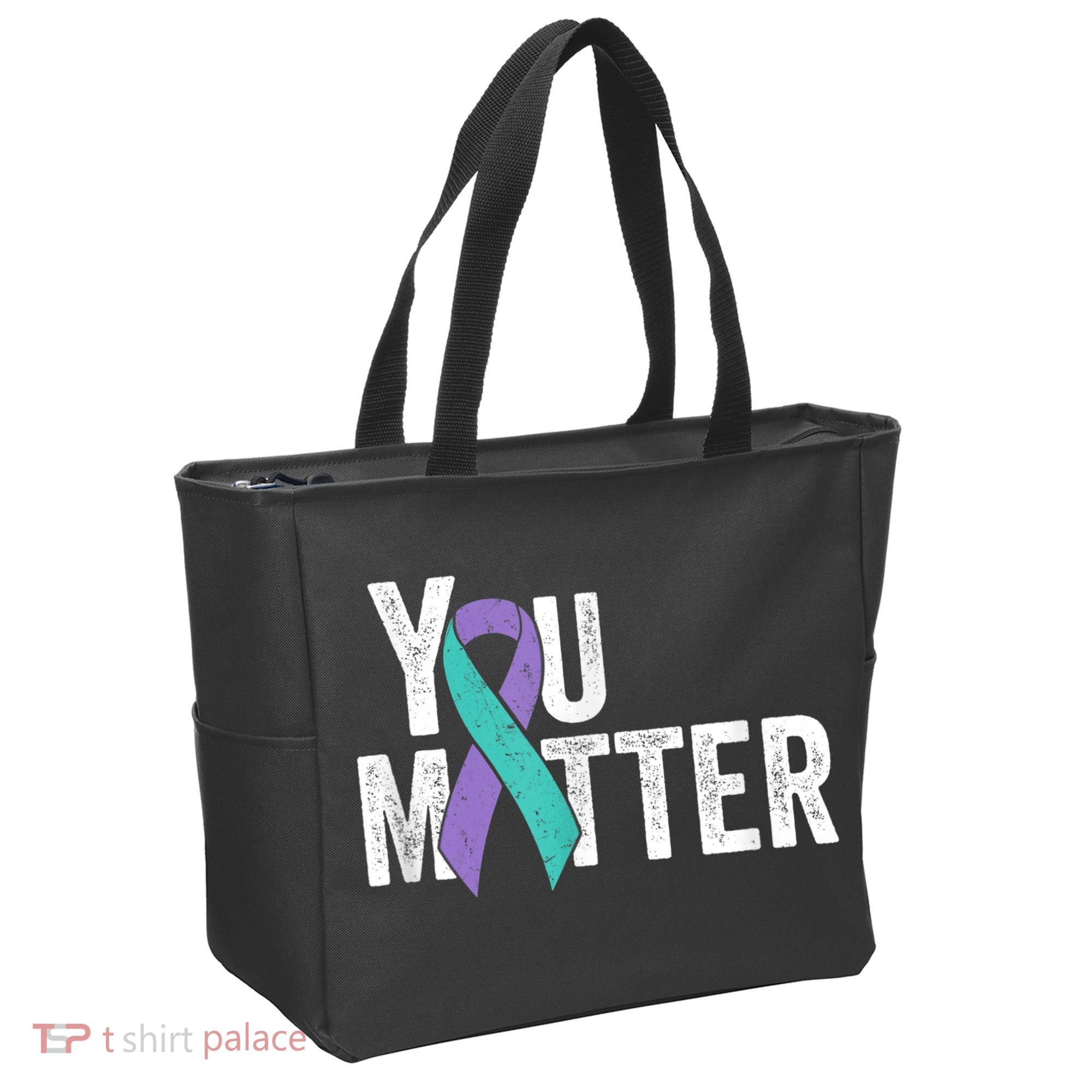 You Matter - Suicide Prevention Teal Purple Awareness Ribbon Tote Bag