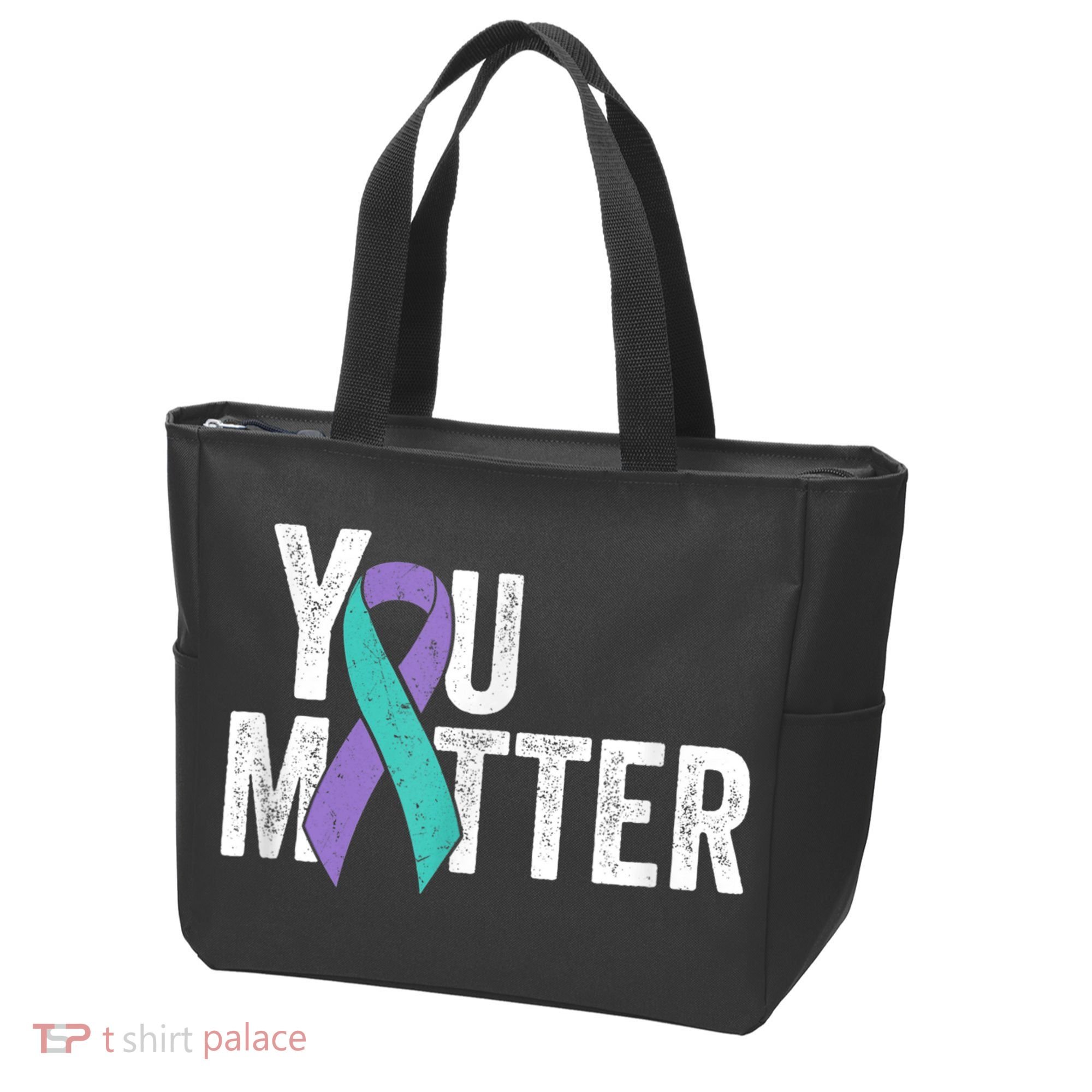 You Matter - Suicide Prevention Teal Purple Awareness Ribbon Tote Bag