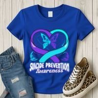 You Matter Suicide Prevention Awareness Butterfly Gift Women's T-Shirt thumb 3