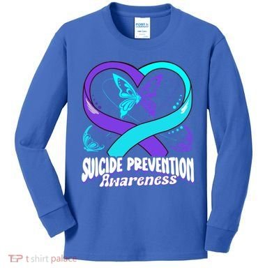 You Matter Suicide Prevention Awareness Butterfly Gift Kids Long Sleeve Shirt