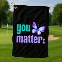 You Matter Suicide Prevention Awareness Tal Health Gift Golf Towel thumb 1