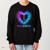You Matter Suicide Prevention Awareness Teal Purple Heart Women's Sweatshirt thumb 0