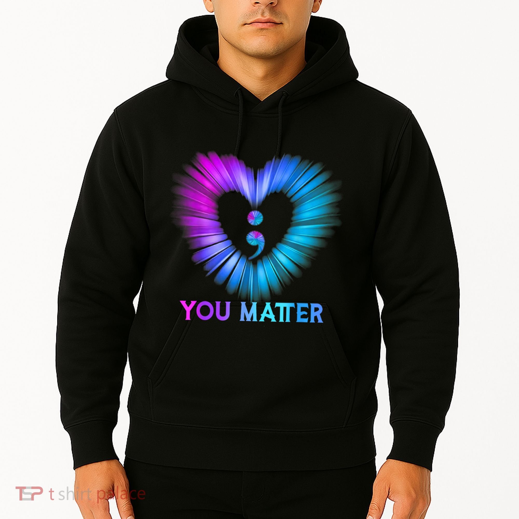 You Matter Suicide Prevention Awareness Teal Purple Heart Hoodie