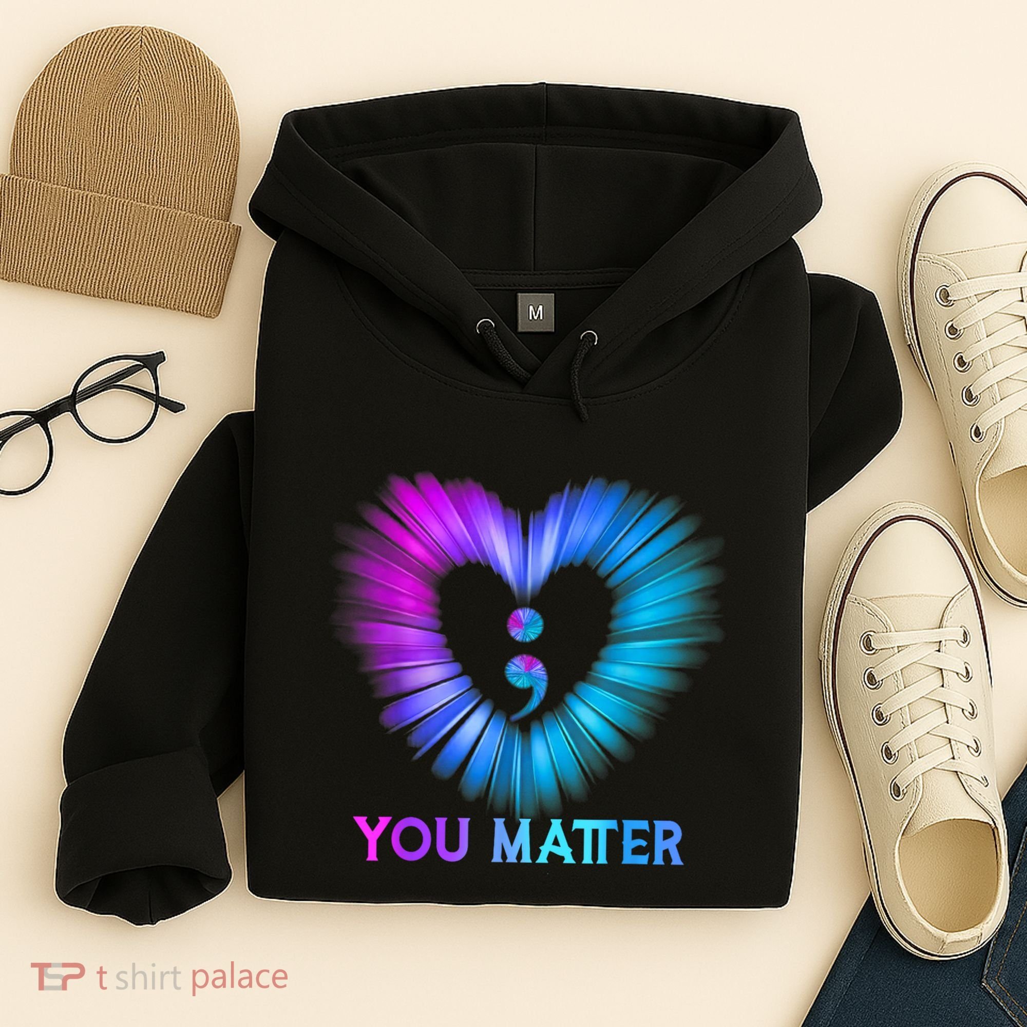 You Matter Suicide Prevention Awareness Teal Purple Heart Hoodie