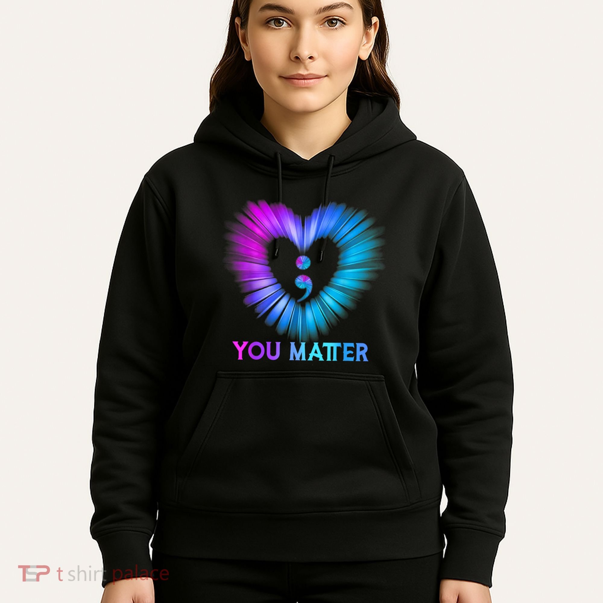 You Matter Suicide Prevention Awareness Teal Purple Heart Hoodie