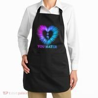 You Matter Suicide Prevention Awareness Teal Purple Heart Apron thumb 2