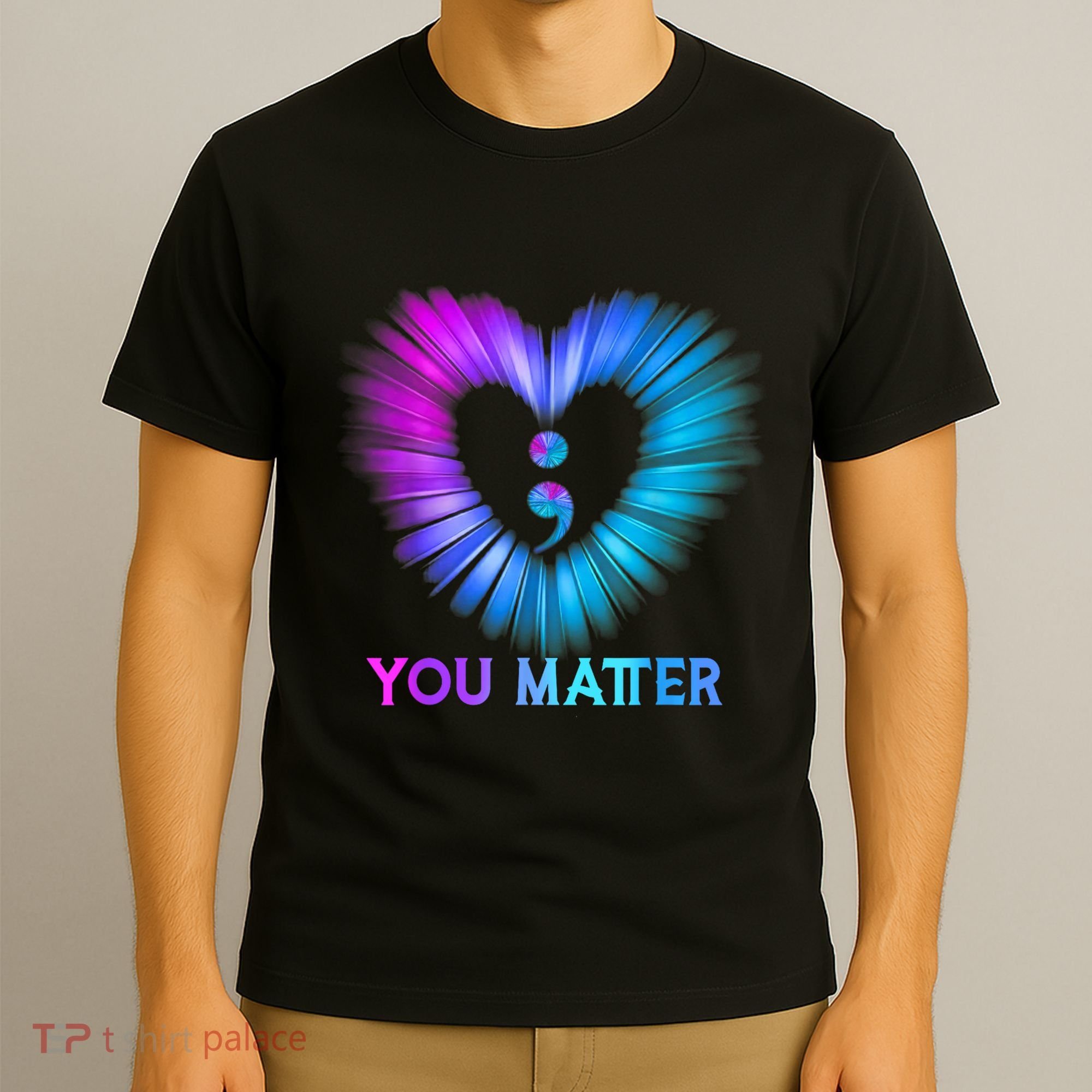 You Matter Suicide Prevention Awareness Teal Purple Heart T-Shirt