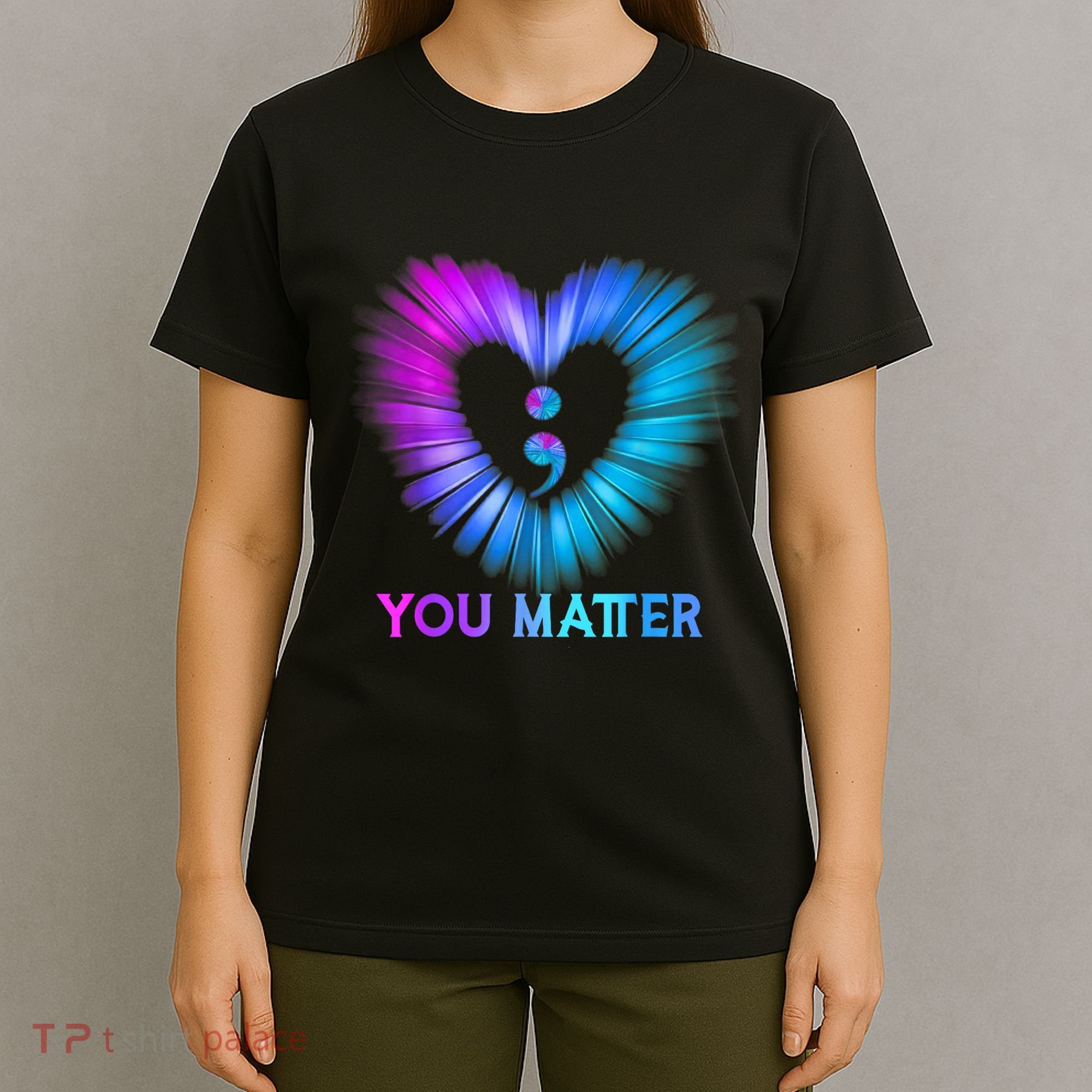 You Matter Suicide Prevention Awareness Teal Purple Heart T-Shirt