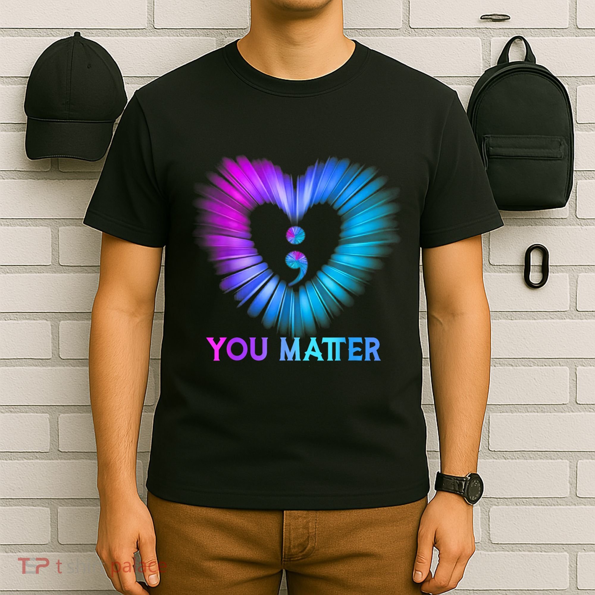 You Matter Suicide Prevention Awareness Teal Purple Heart T-Shirt