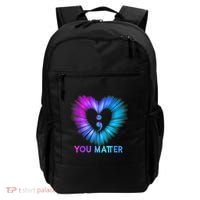You Matter Suicide Prevention Awareness Teal Purple Heart Backpack thumb 0