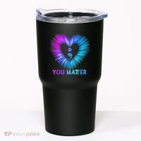 You Matter Suicide Prevention Awareness Teal Purple Heart Tumbler thumb 0