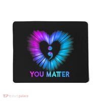You Matter Suicide Prevention Awareness Teal Purple Heart Mousepad thumb 0