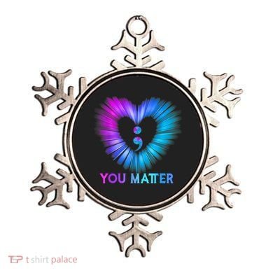 You Matter Suicide Prevention Awareness Teal Purple Heart Ornament