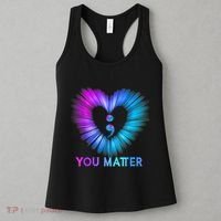 You Matter Suicide Prevention Awareness Teal Purple Heart Women's Tank Top thumb 3