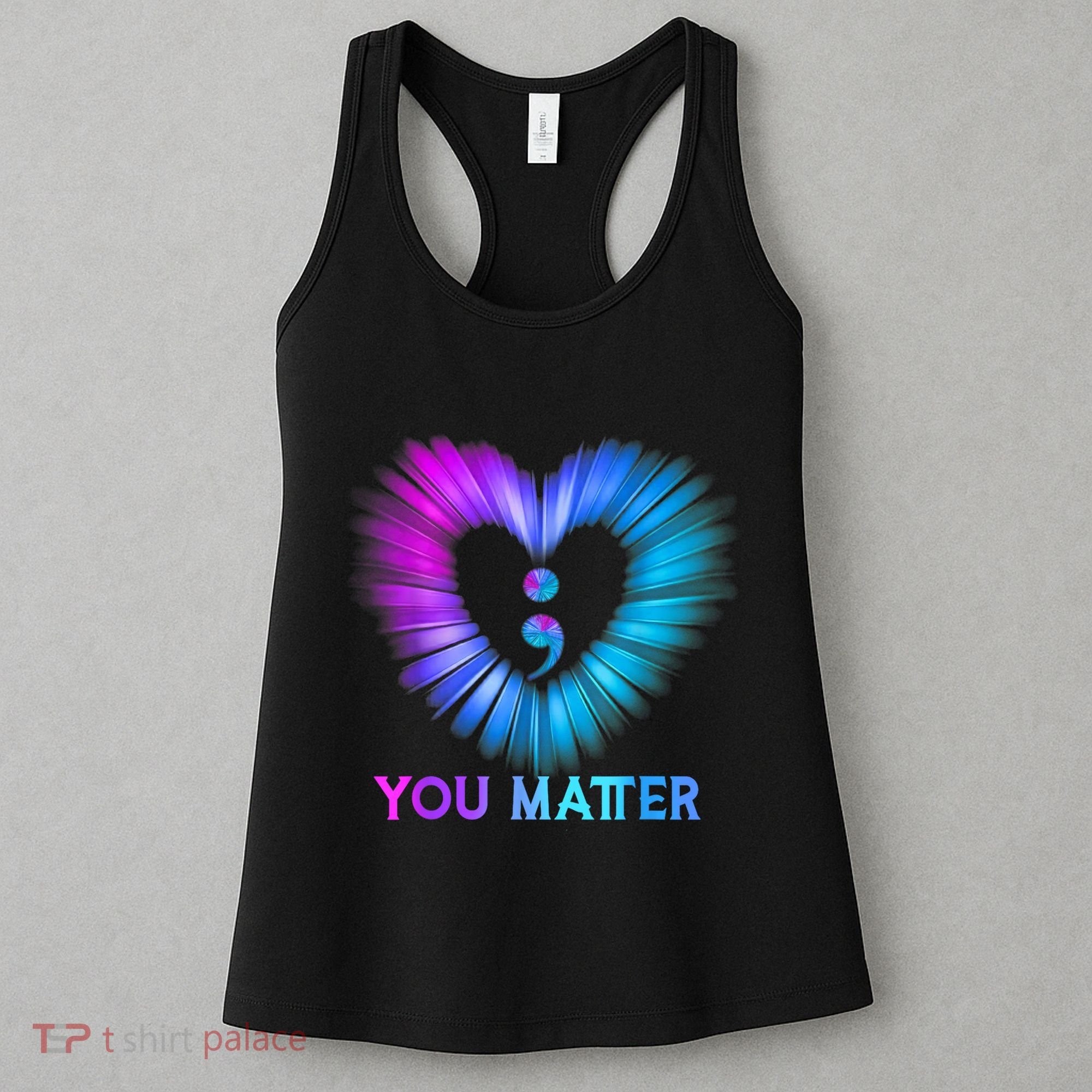 You Matter Suicide Prevention Awareness Teal Purple Heart Women's Tank Top