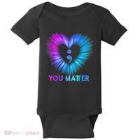 You Matter Suicide Prevention Awareness Teal Purple Heart Baby Bodysuit thumb 0