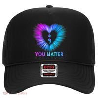 You Matter Suicide Prevention Awareness Teal Purple Heart Hat thumb 0