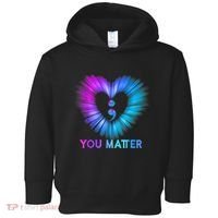 You Matter Suicide Prevention Awareness Teal Purple Heart Toddler Hoodie thumb 0