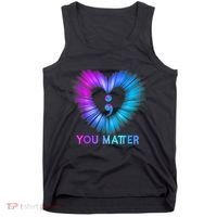 You Matter Suicide Prevention Awareness Teal Purple Heart Tank Top thumb 0