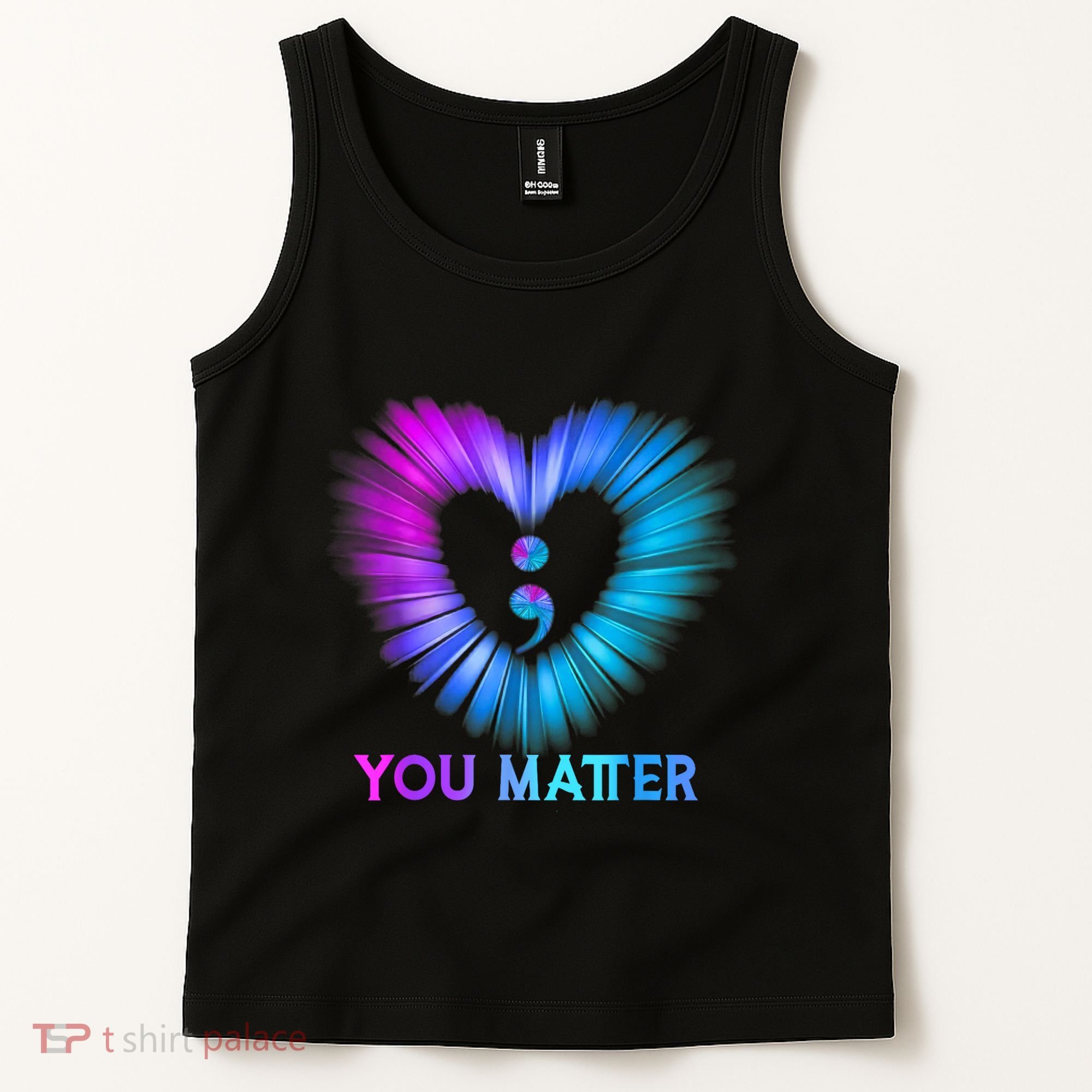 You Matter Suicide Prevention Awareness Teal Purple Heart Tank Top