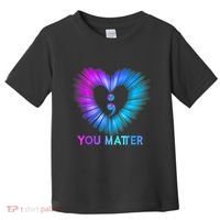You Matter Suicide Prevention Awareness Teal Purple Heart Toddler T-Shirt thumb 0